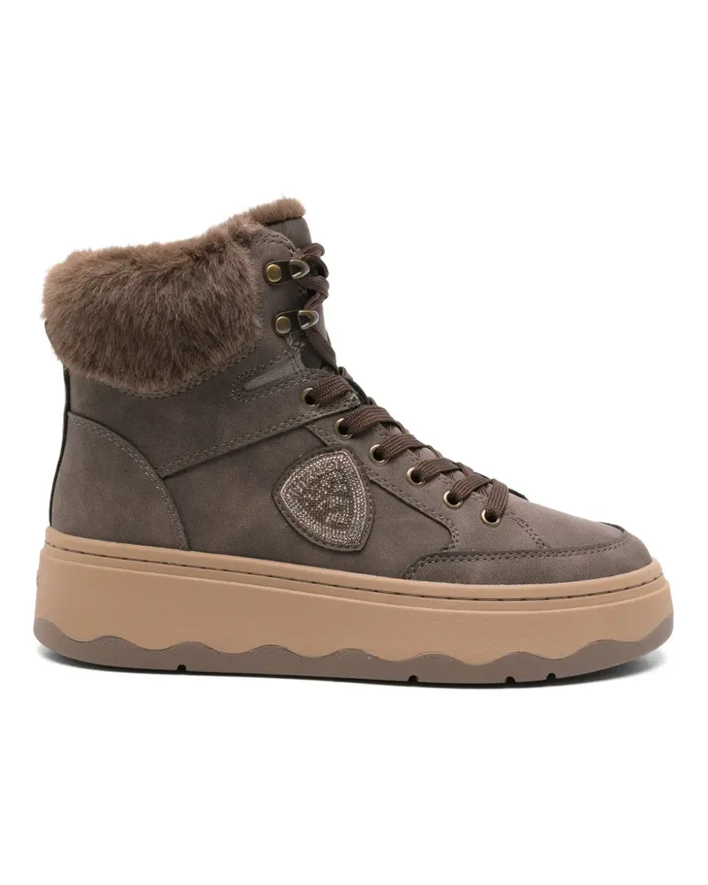 Blauer Maribel 02 Schnürstiefel aus Faux Fur - Braun Braun