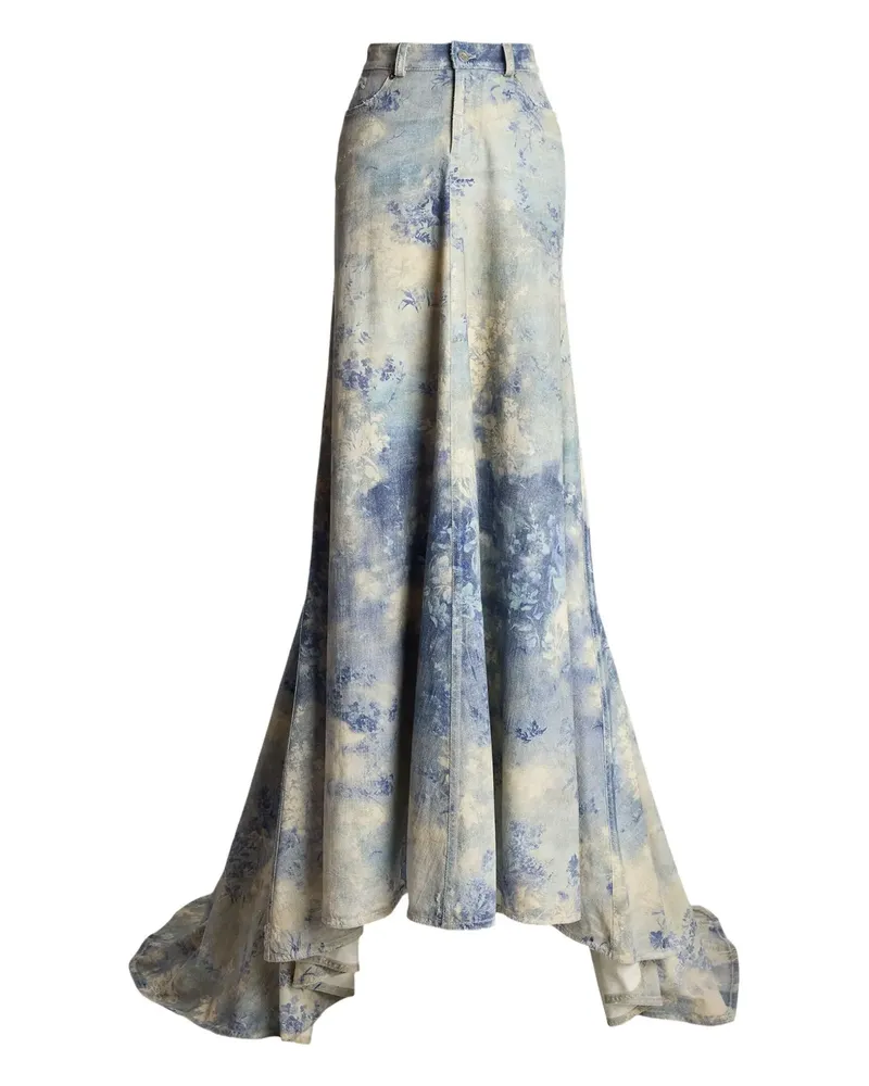 Ralph Lauren Maxirock mit Blumenmuster - Blau Blau