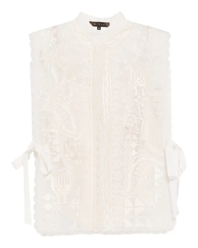 Biyan graphic-embroidered vest - Nude Nude