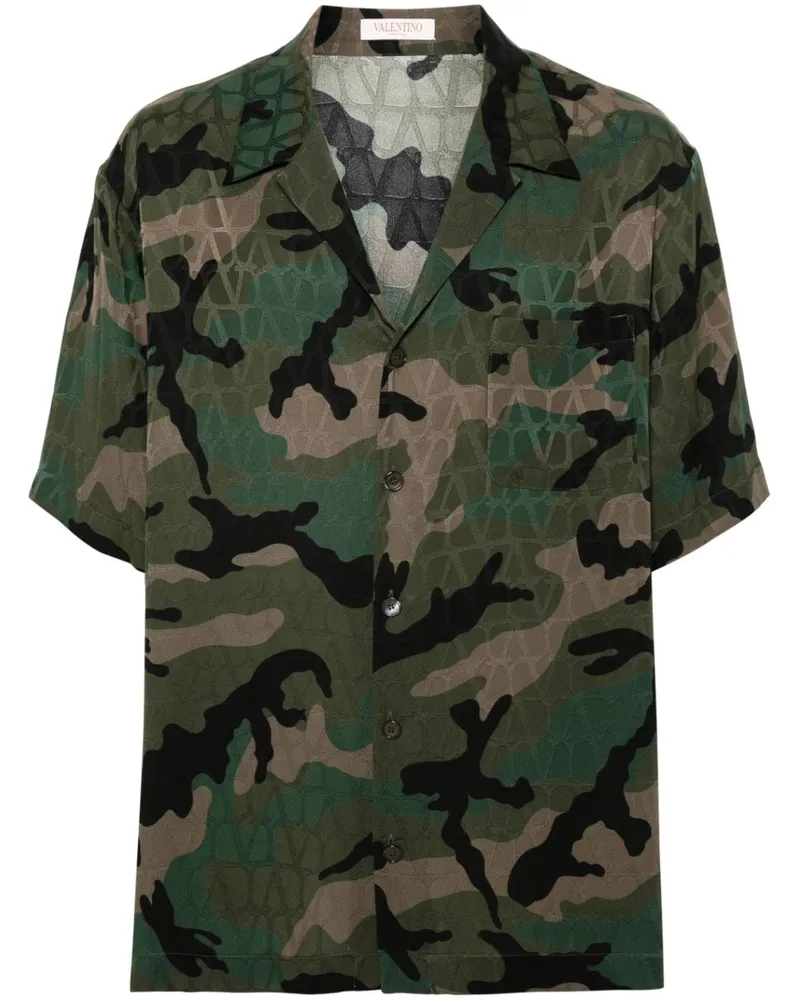Valentino Garavani Toile Iconographe Camouflage-Hemd - Grün Grün