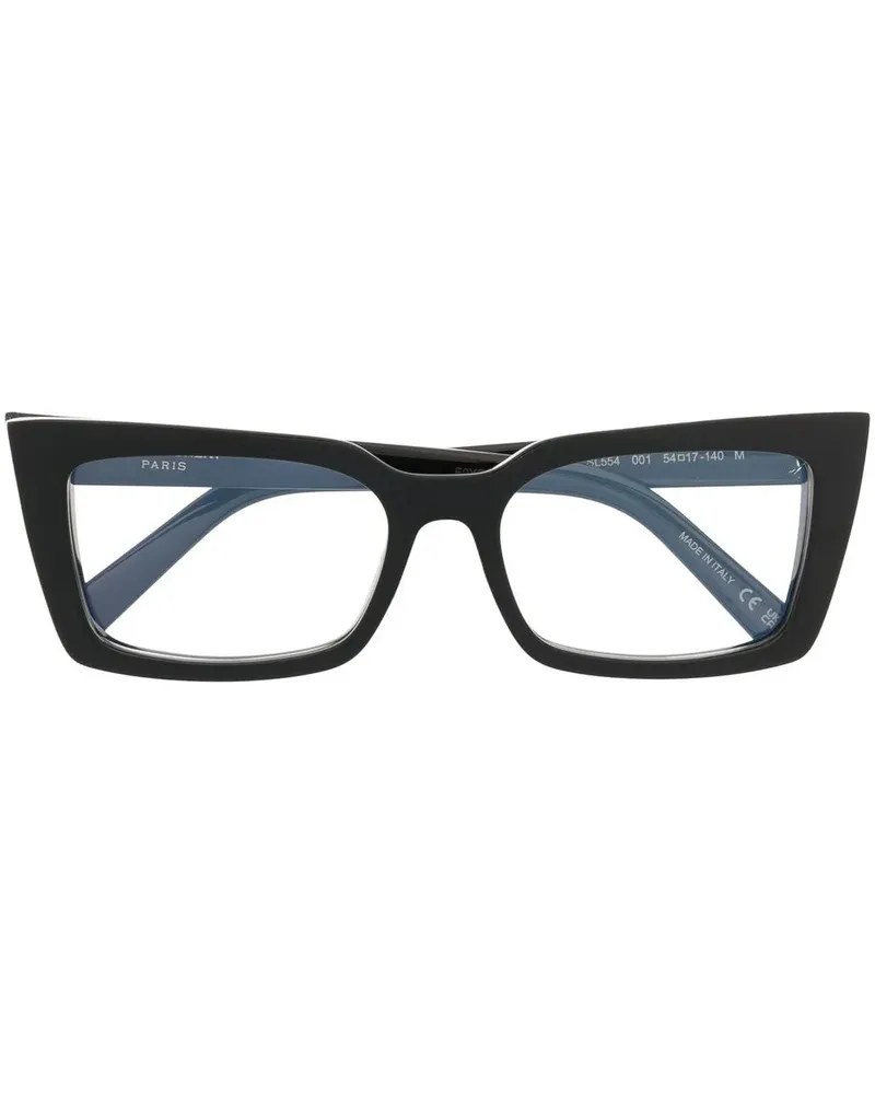 Saint Laurent Brille mit eckigem Gestell - Schwarz Schwarz