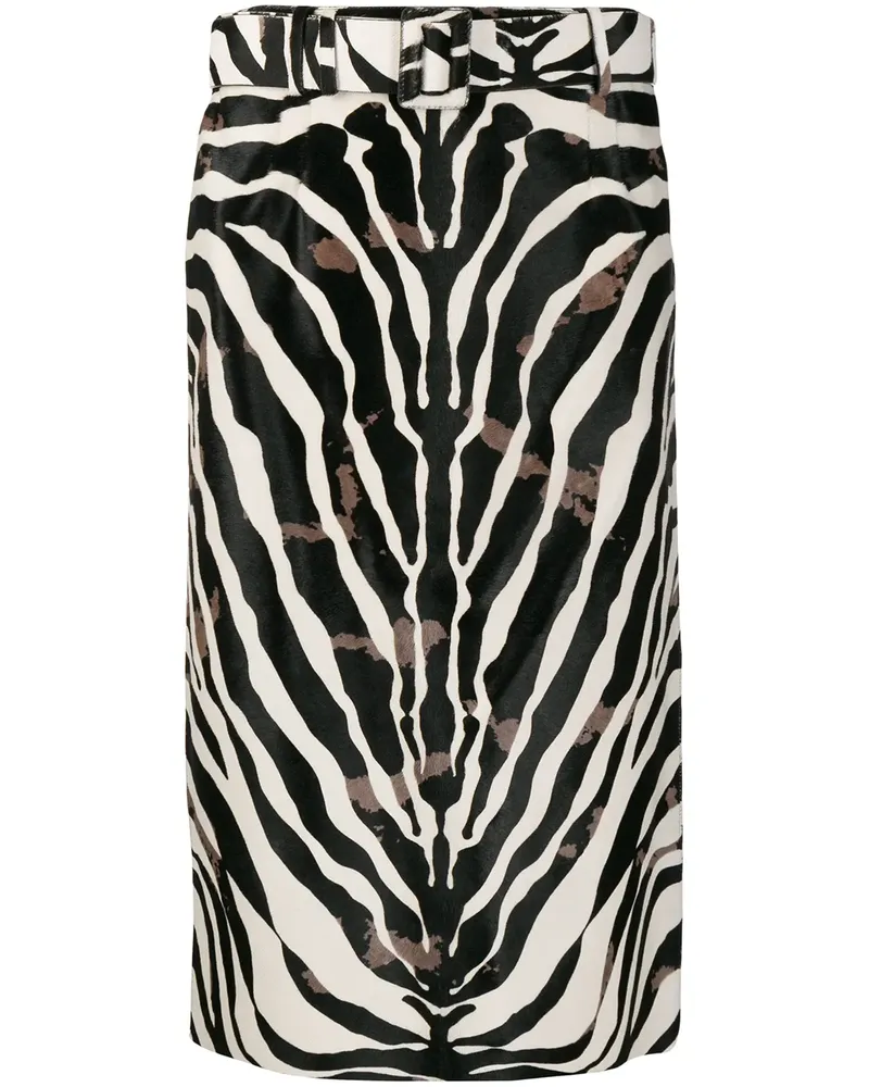 TOD'S Rock mit Zebra-Print - Schwarz Schwarz