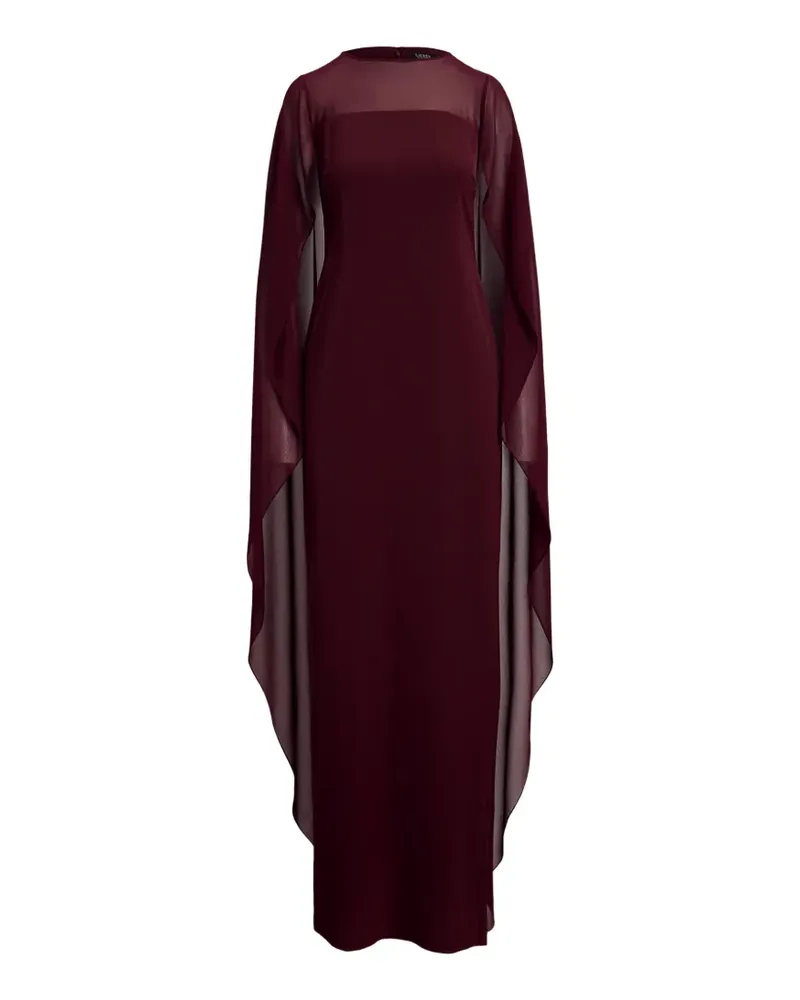 Ralph Lauren Georgette-Maxikleid mit Cape-Overlay - Rot Rot