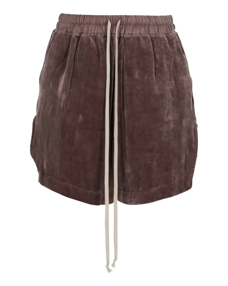 Rick Owens velvet drawstring mini shorts - Braun Braun