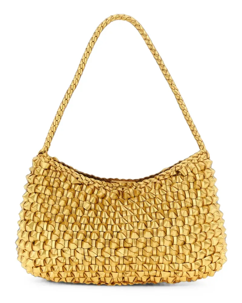 Dragon Diffusion Basil Cactus braided leather shoulder bag - Gold Gold