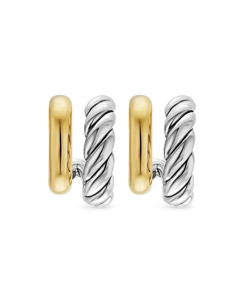 David Yurman 18kt DY Mercer® Gelbgoldohrringe - Silber Silber
