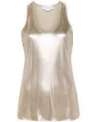 Genny Metallic-Tanktop mit U-Ausschnitt Gold