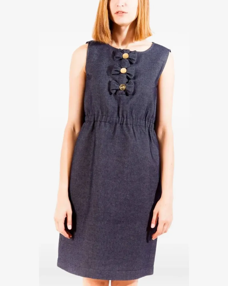 Moschino Jeansminikleid mit Schleifendetail - Blau Blau