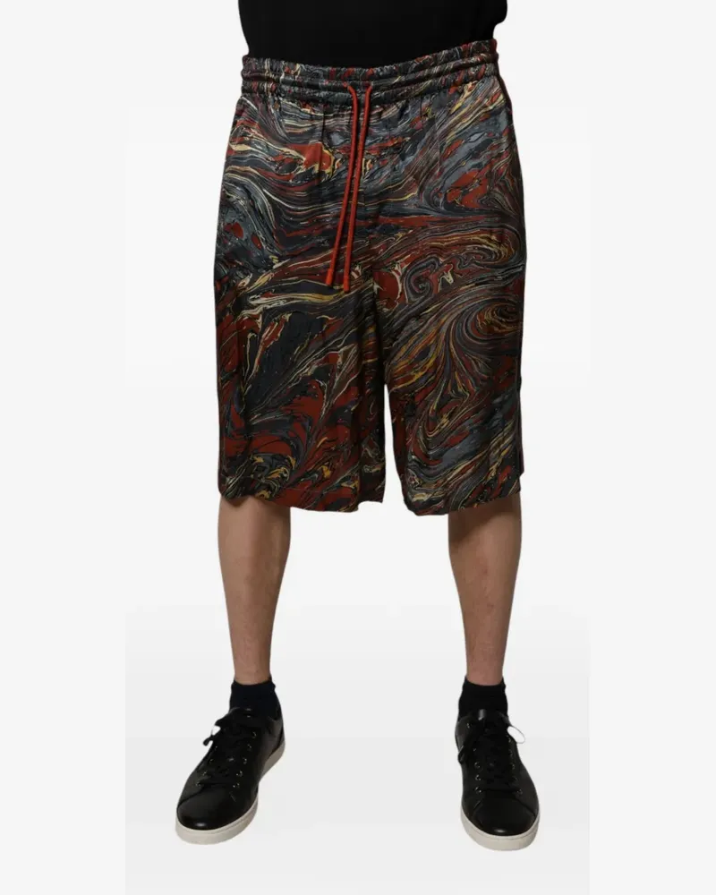 Dolce & Gabbana Joggingshorts mit Marmor-Print - Rot Rot