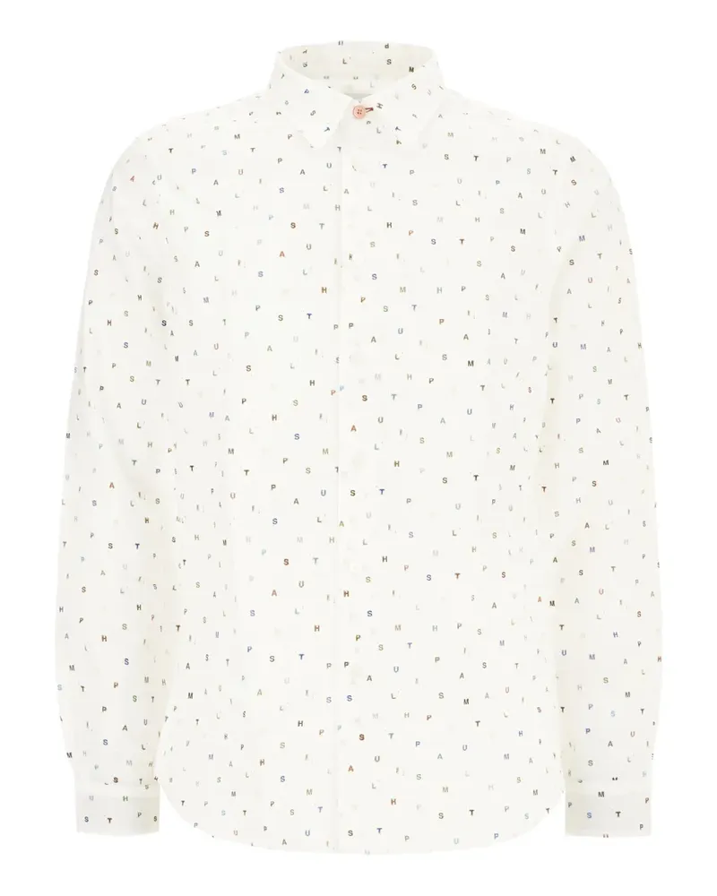 Paul Smith Hemd mit Letter-Print - Weiß Weiß