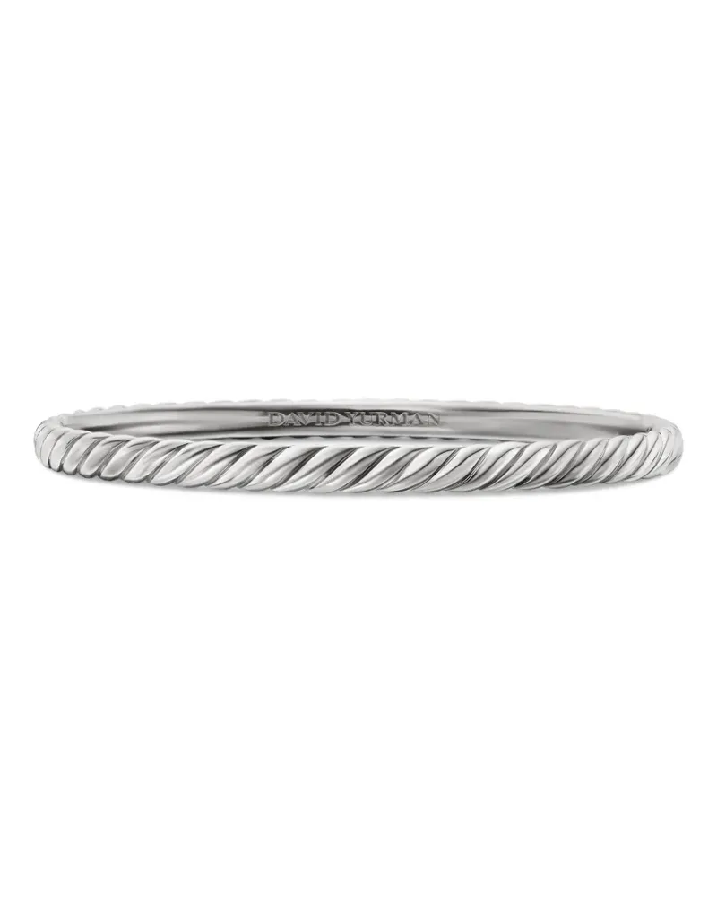 David Yurman 18kt Sculpted Cable Weißgoldarmreif (4,6mm) - Silber Silber