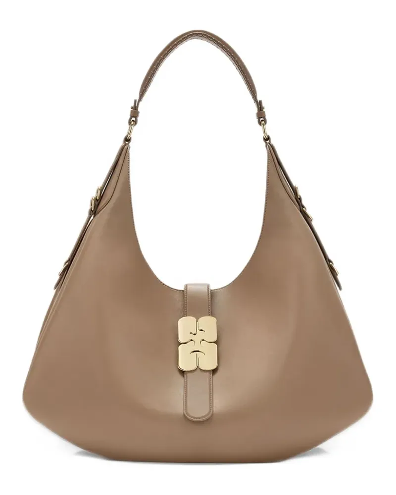 Ganni Große Kat Schultertasche - Nude Nude