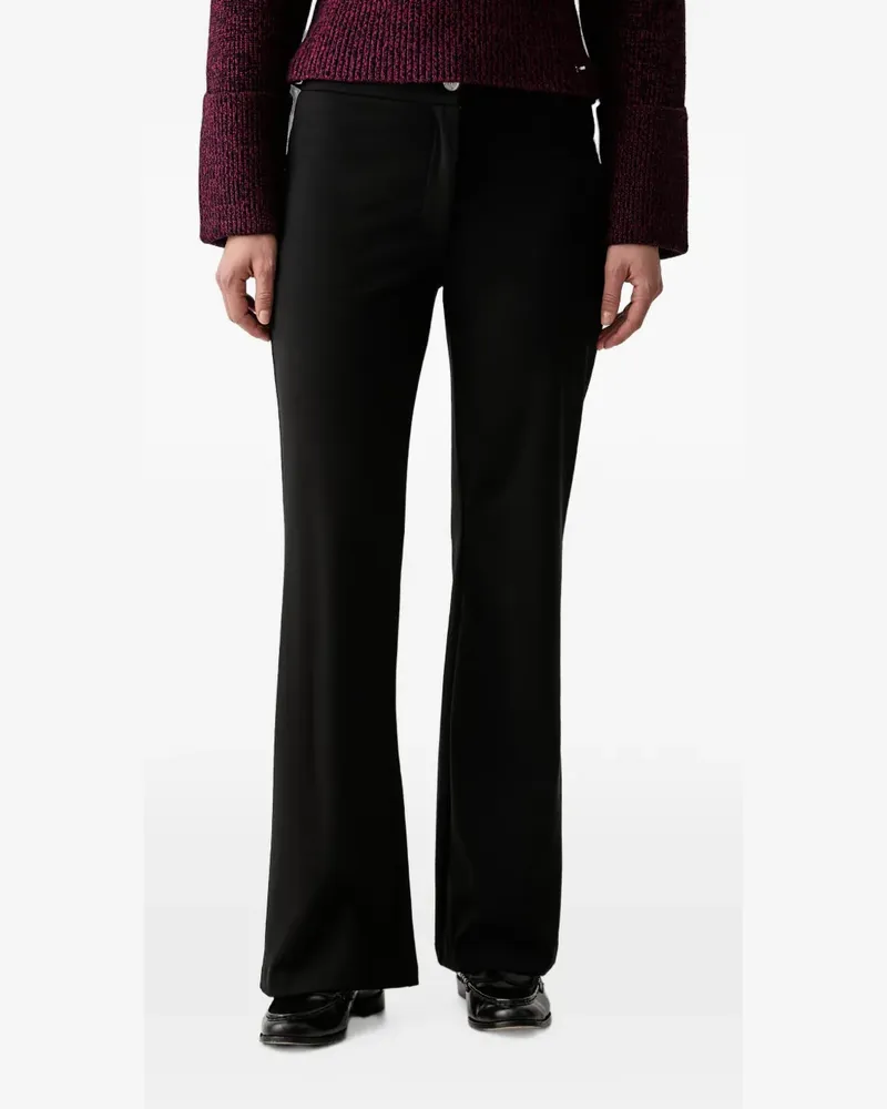 DKNY buckle-detail flared trousers - Schwarz Schwarz