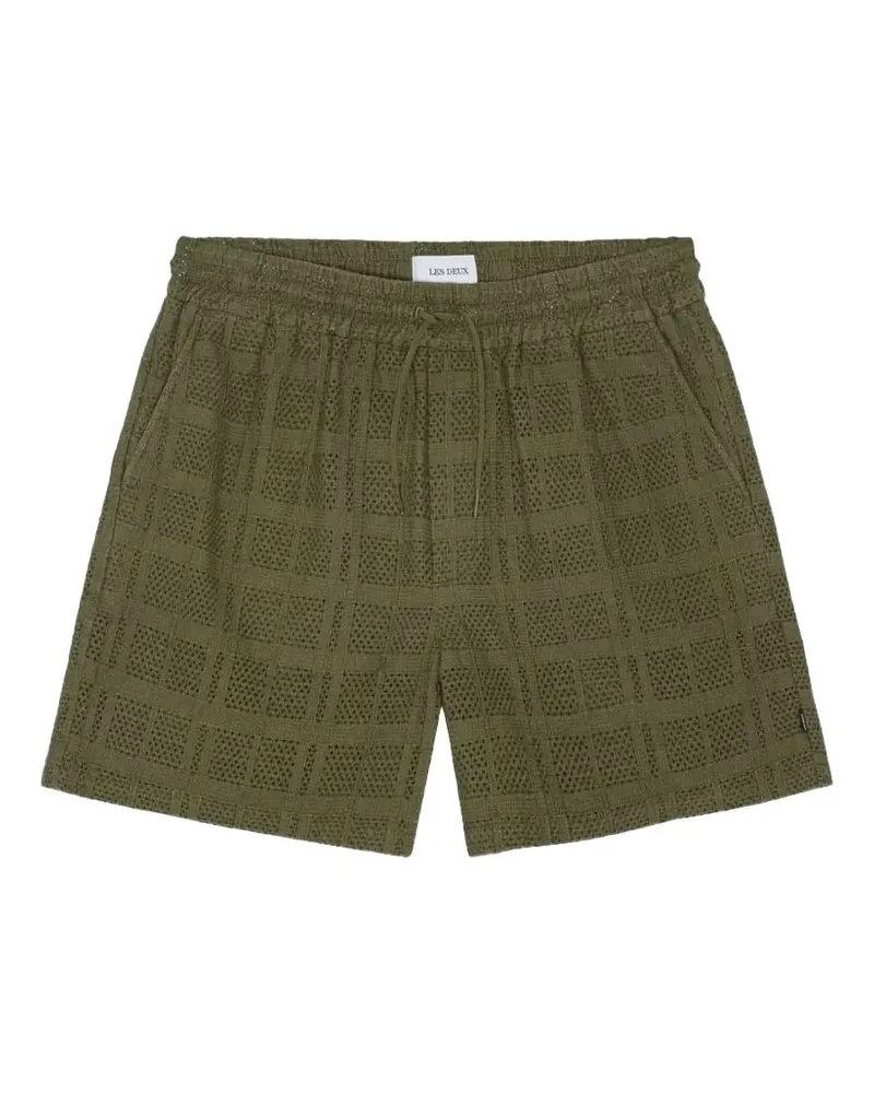 LES DEUX drawstring open-work deck shorts - Grün Grün