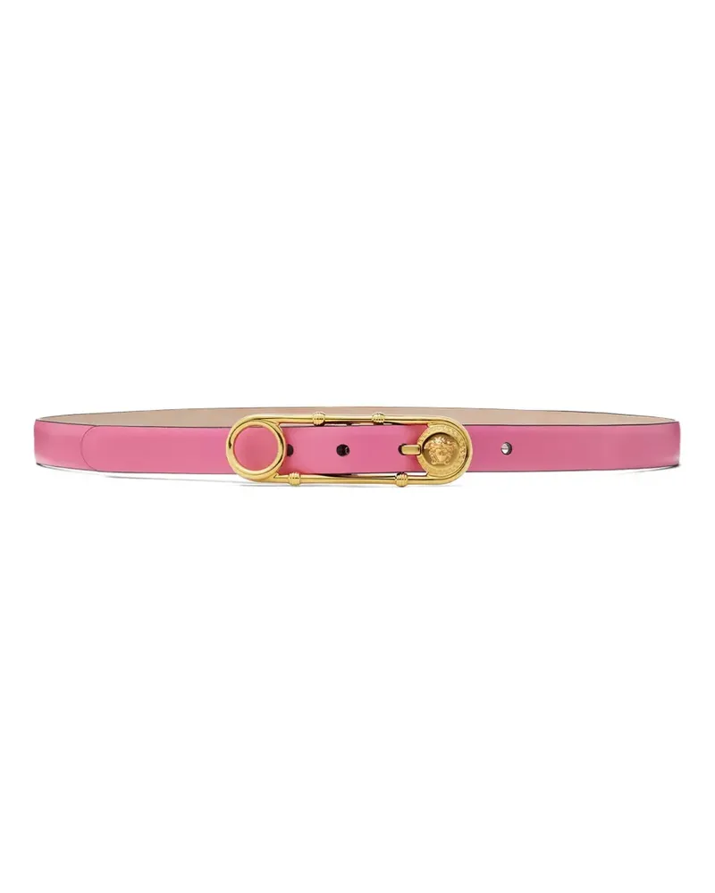 Versace Safety Pin Gürtel aus Leder - Rosa Rosa