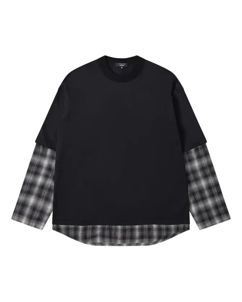 Comme des Garçons layered check-print T-shirt - Schwarz Schwarz
