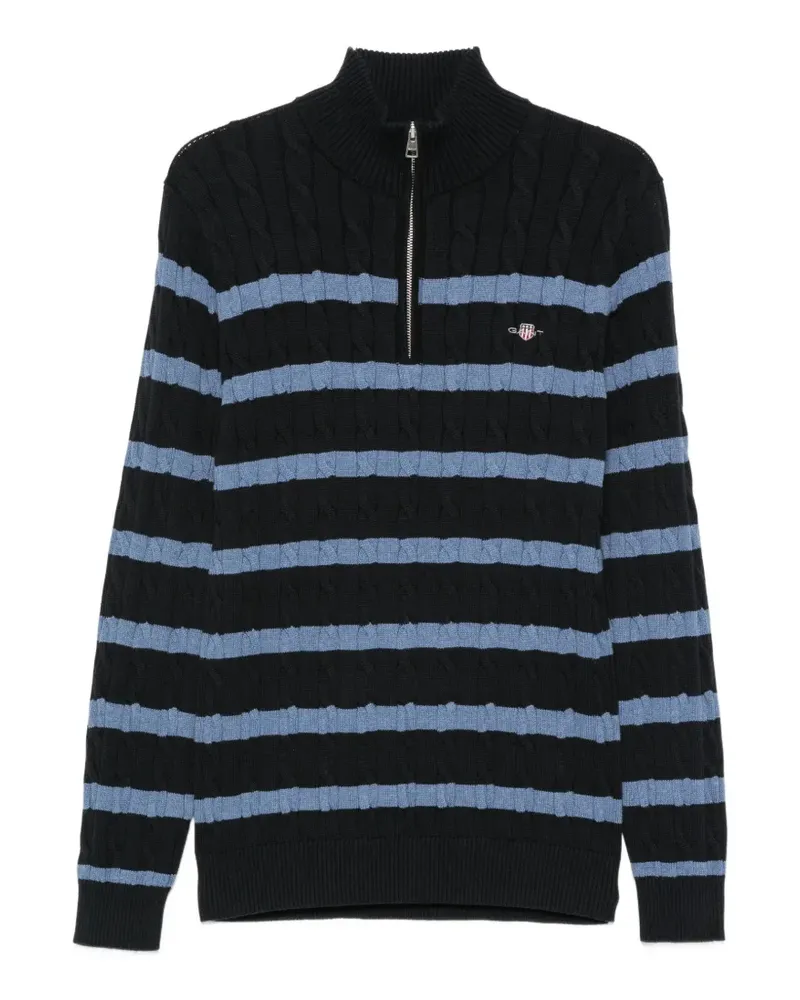 Gant cable-knit striped sweater - Schwarz Schwarz