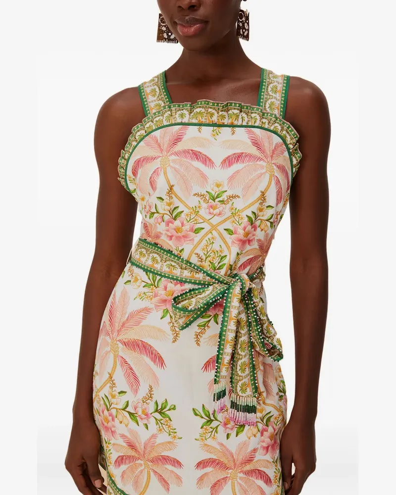 FARM Rio Palm Dream floral-print mini dress - Weiß Weiß