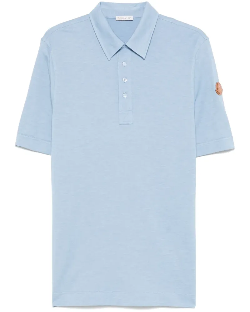 Moncler Poloshirt mit doppeltem Logo - Blau Blau