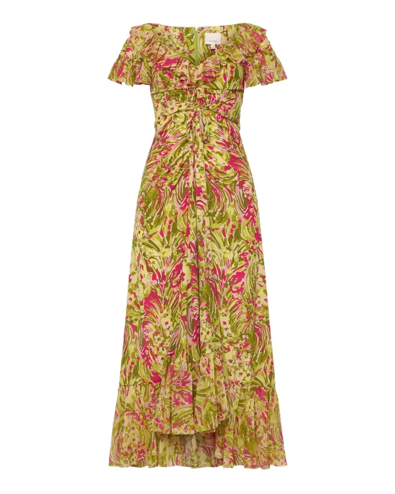 Cinq à Sept Gerüschtes Daisy Swirl Kleid - Grün Grün