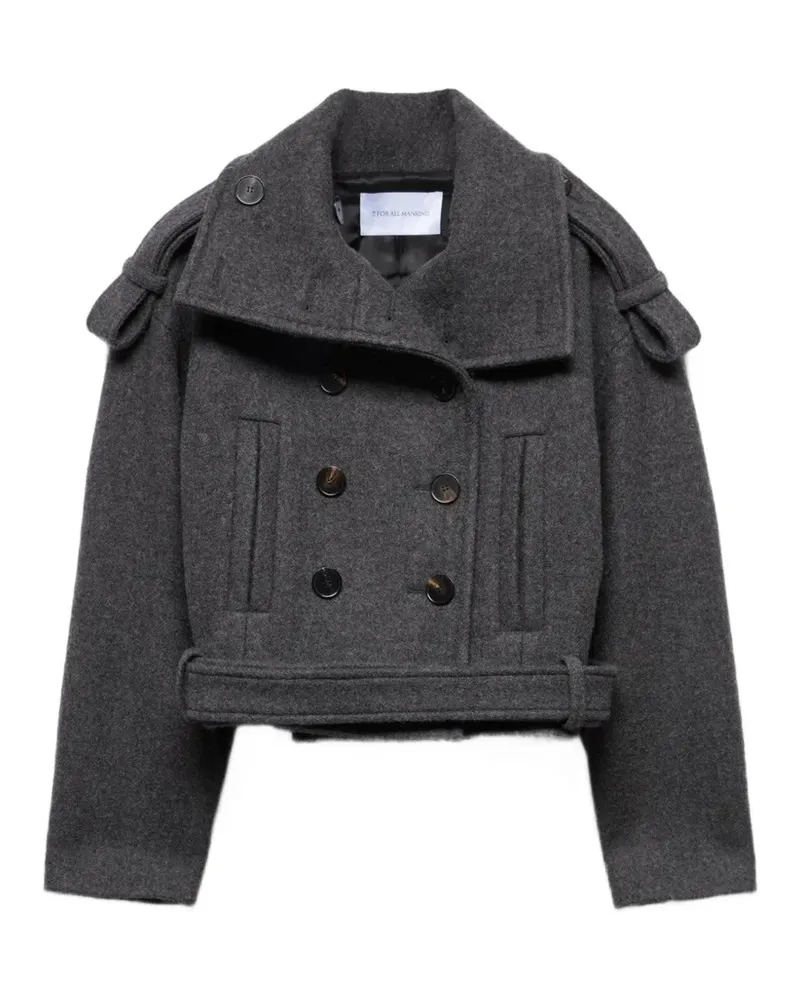 7 for all mankind double-breasted belted coat - Grau Grau