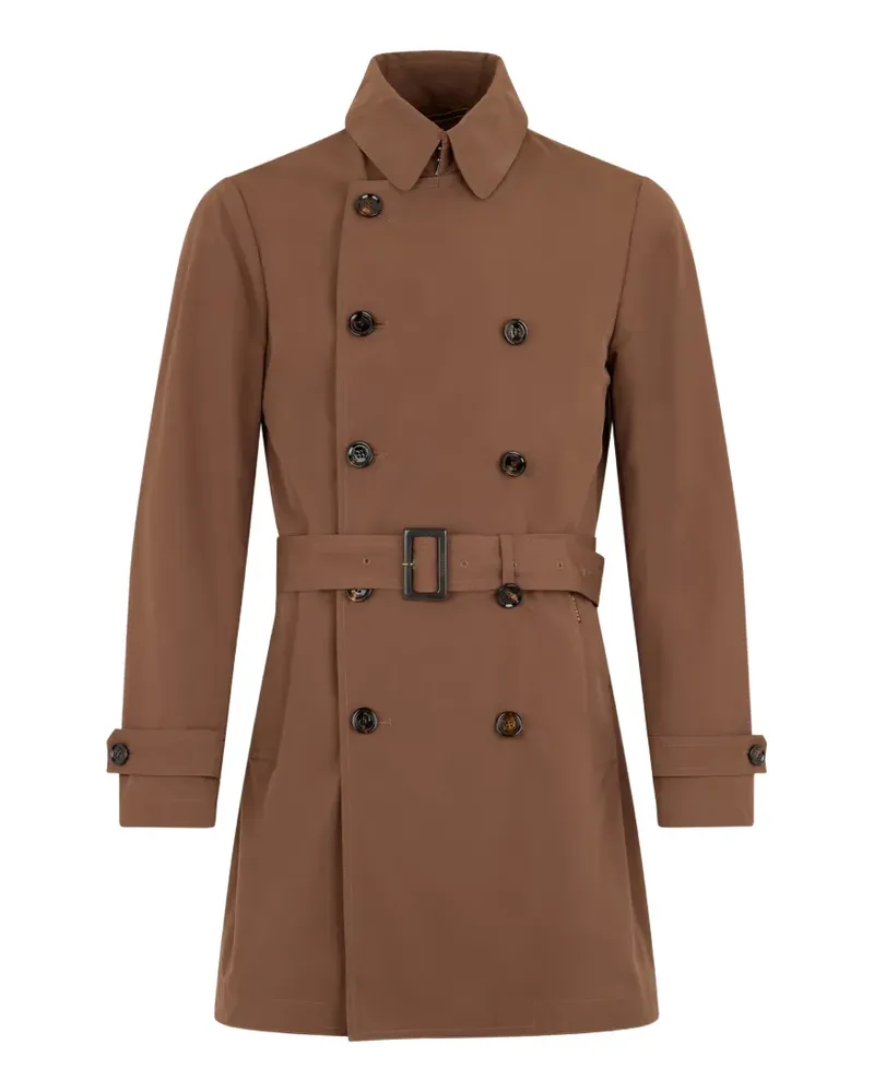 MOORER double-breasted belted trench coat - Braun Braun