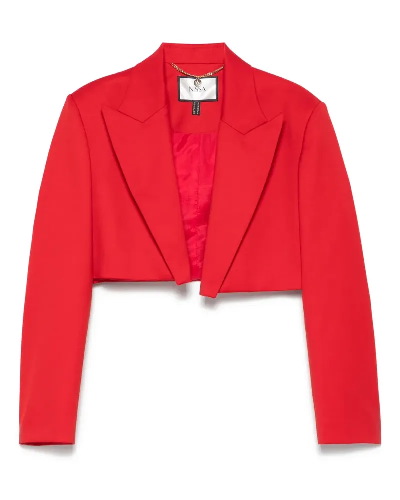NISSA Cropped-Jacke mit Rundhalsausschnitt - Rot Rot