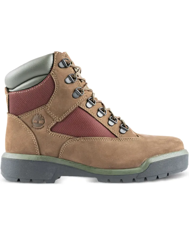 Timberland 6-Inch Waterproof Field "Brown/Maroon Nubuck" Stiefel - Braun Braun