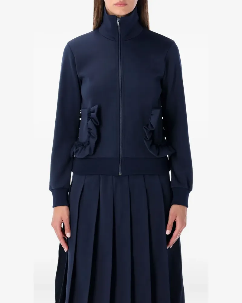 Comme des Garçons ruffled zip knitwear - Blau Blau