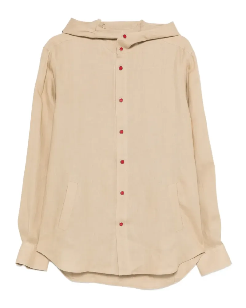 Kiton hooded button shirt - Nude Nude