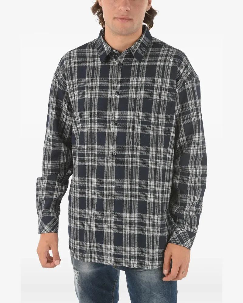 Samsøe & Samsøe checked italian-collar shirt - Blau Blau