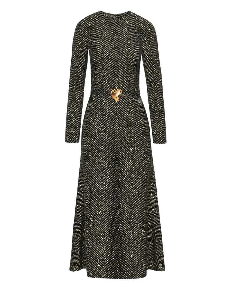 Oscar de la Renta Herz-Midikleid - Schwarz Schwarz