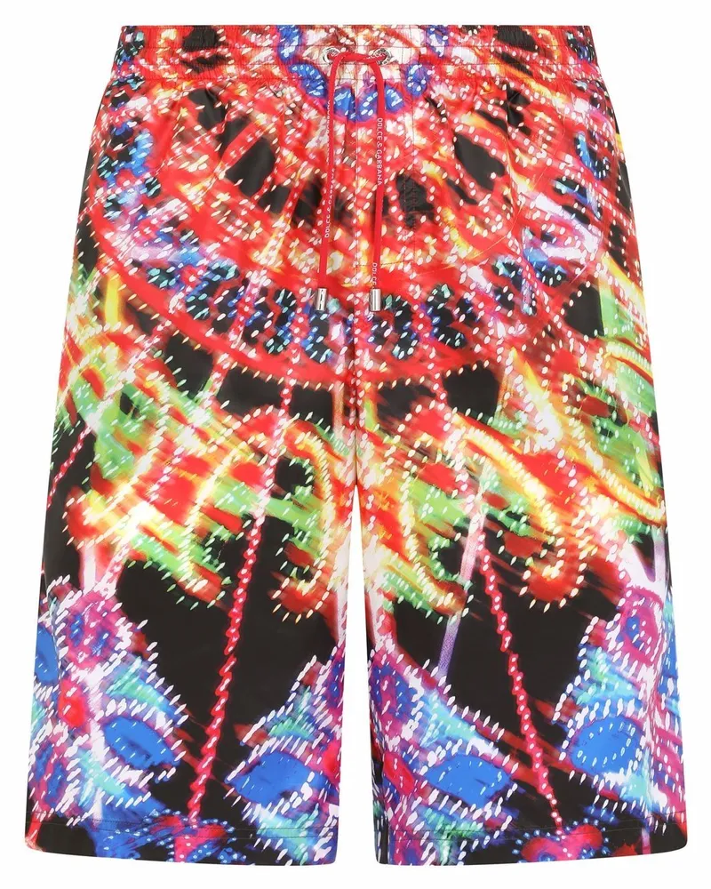 Dolce & Gabbana Badeshorts mit grafischem Print - Schwarz Schwarz