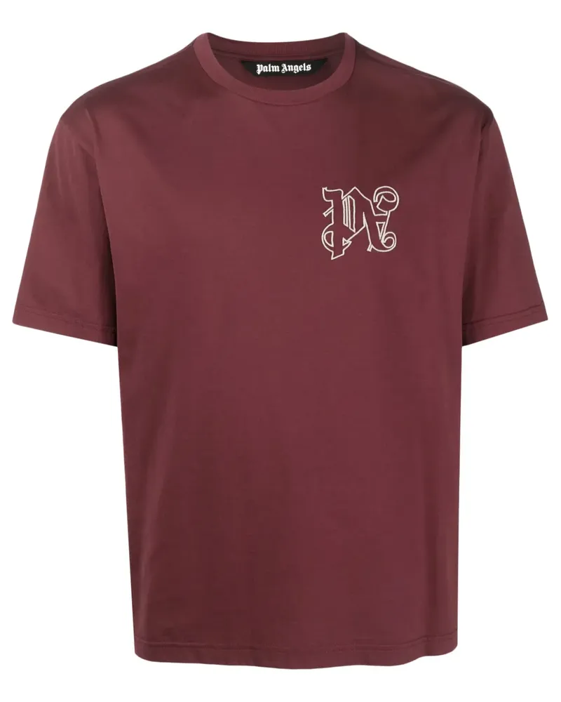 Palm Angels T-Shirt mit Monogramm - Rot Rot