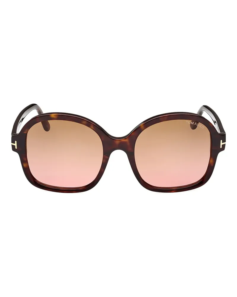 Tom Ford Sonnenbrille mit Oversized-Gestell - Braun Braun