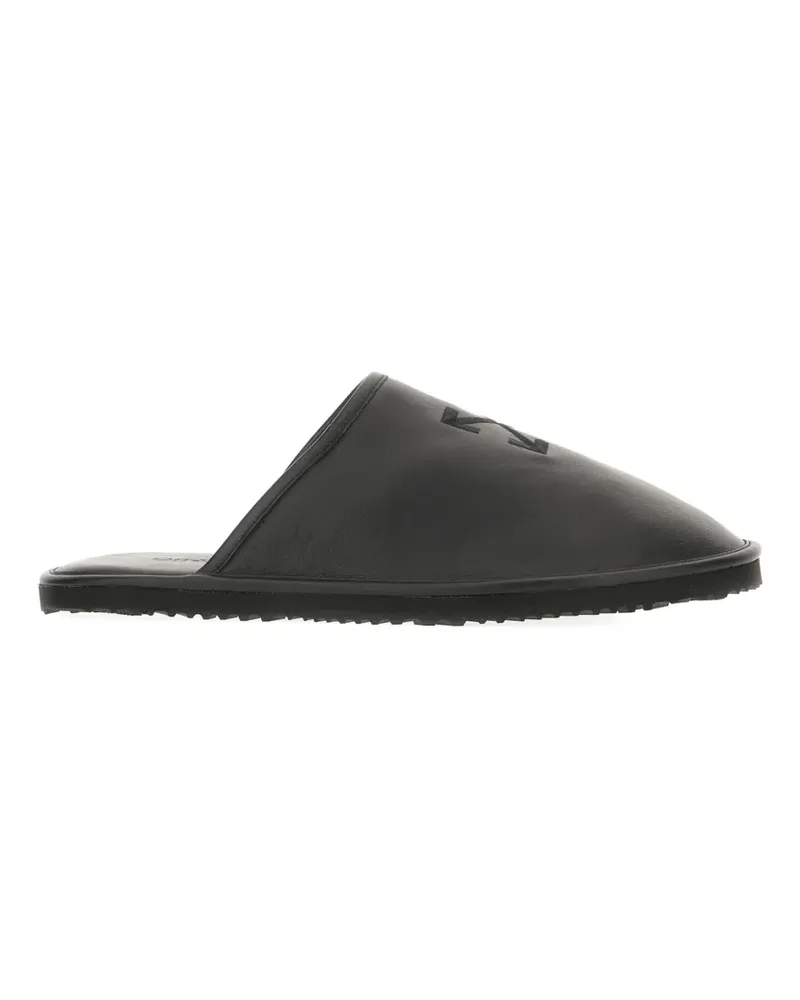 OFF-WHITE logo slippers - Schwarz Schwarz