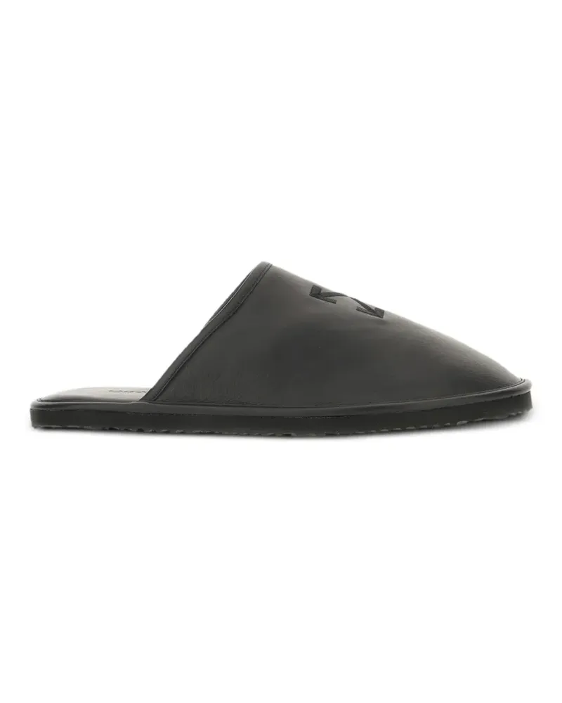 OFF-WHITE logo slippers - Schwarz Schwarz