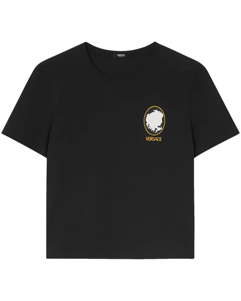 Versace Cameo Hemd mit Logo-Stickerei - Schwarz Schwarz