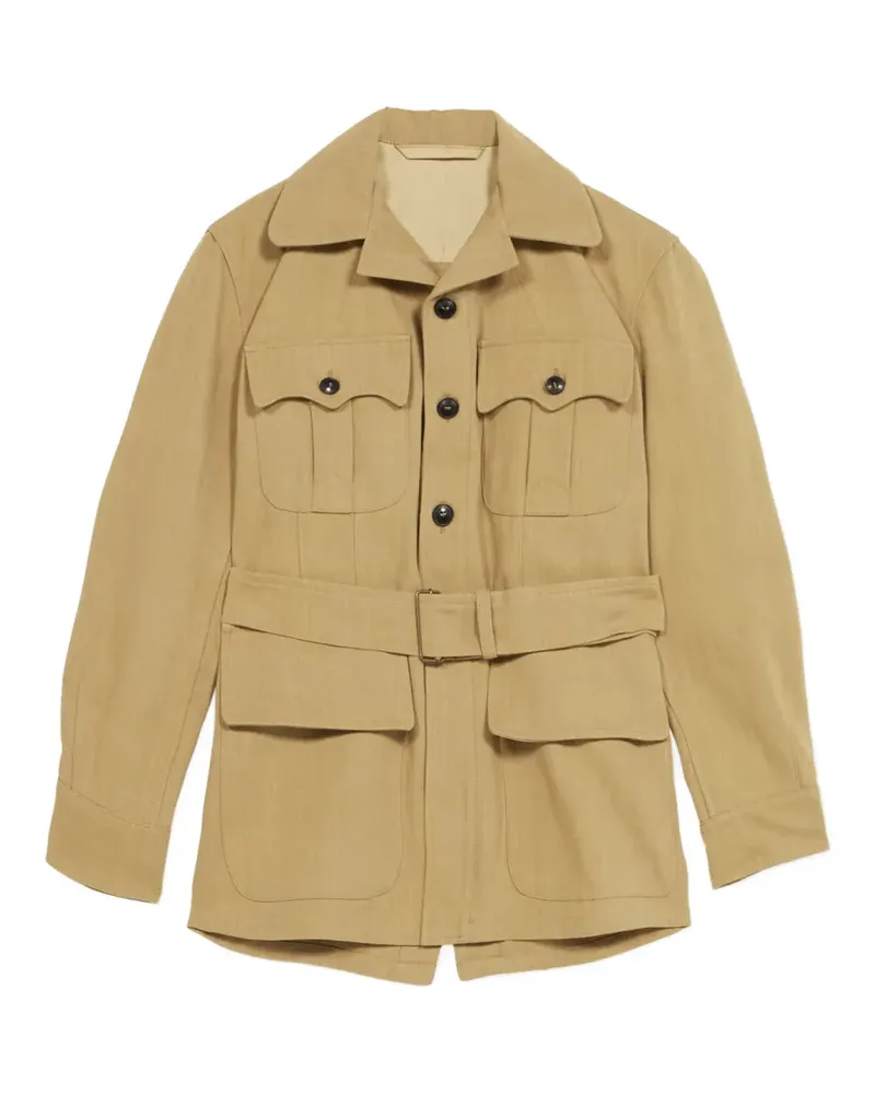 Fortela Clint belted chest-pockets jacket - Nude Nude