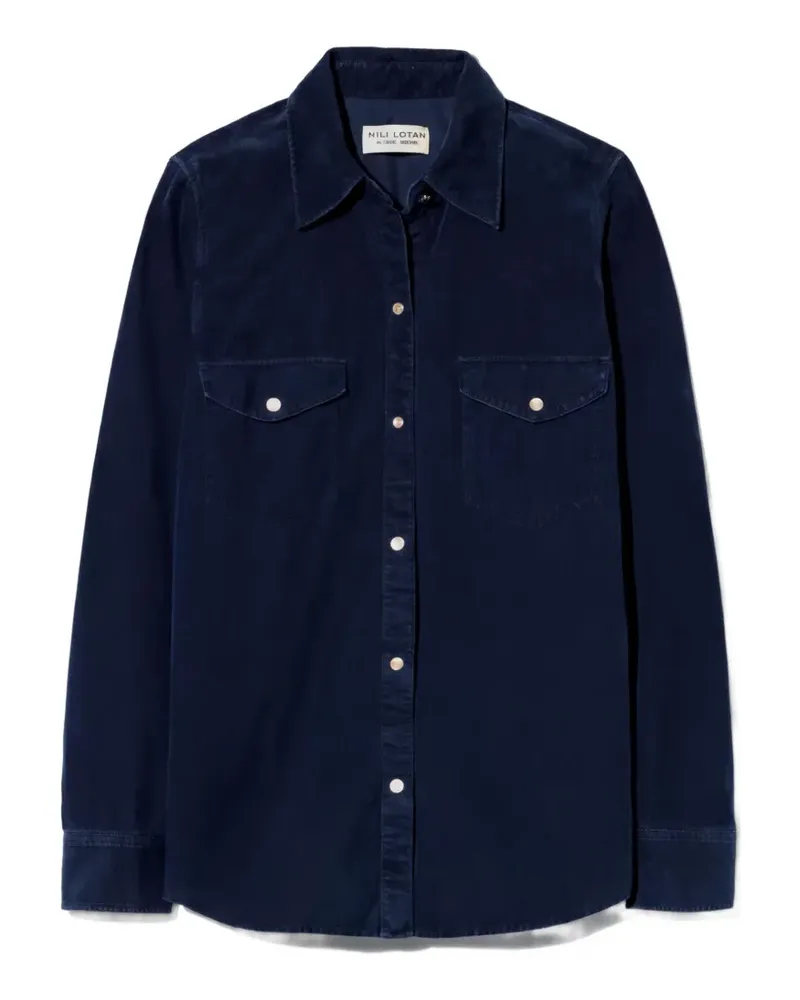 Nili Lotan Travis Hemd aus Cord - Blau Blau
