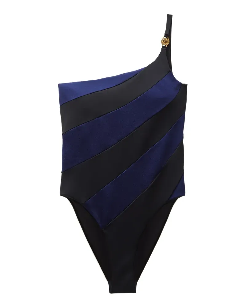 Versace Asymmetrischer Badeanzug - Schwarz Schwarz