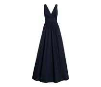 Drapiertes Maxikleid aus Taft - Blau