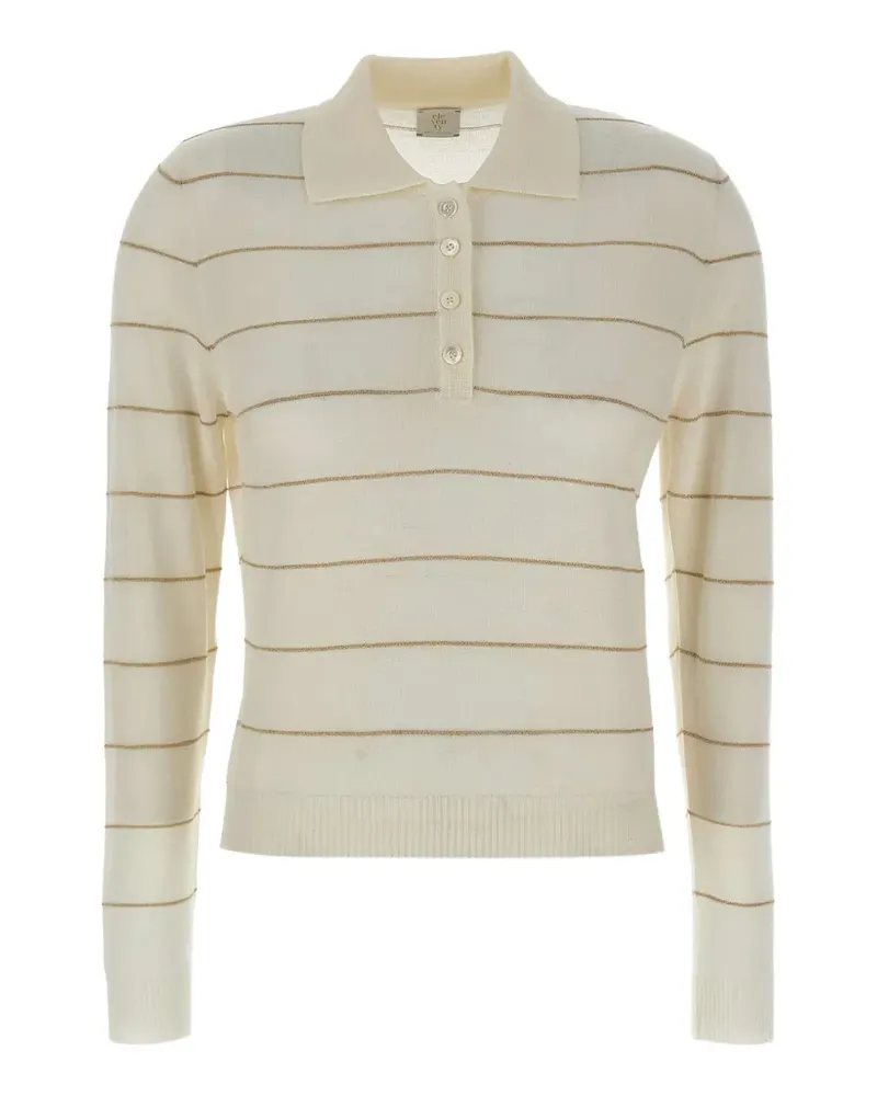 Eleventy Gestreiftes Poloshirt - Nude Nude