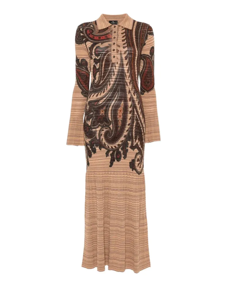 Etro Maxikleid mit Paisley-Print - Braun Braun