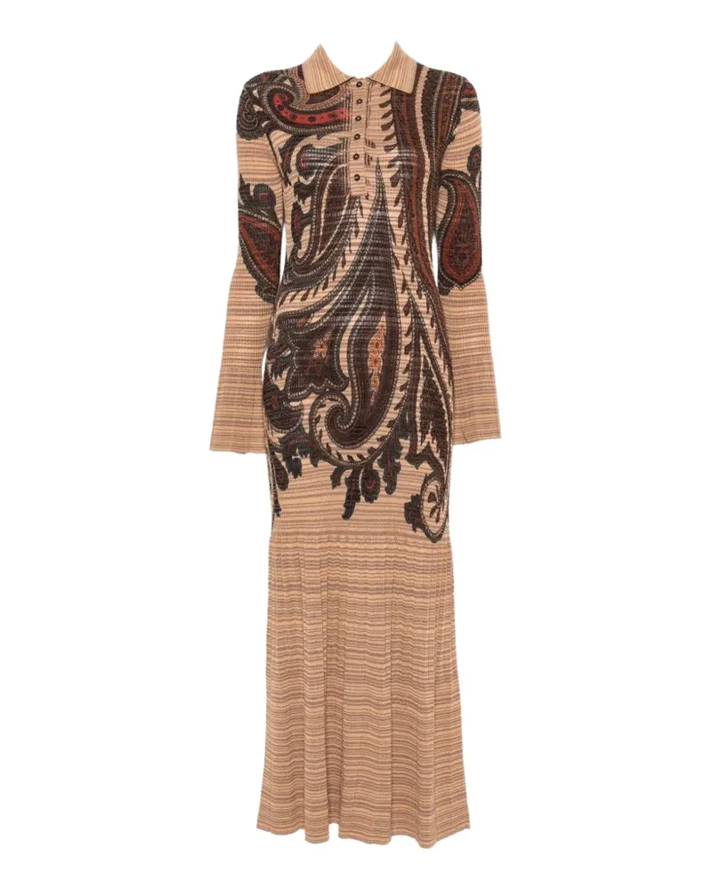 Etro Maxikleid mit Paisley-Print - Braun Braun