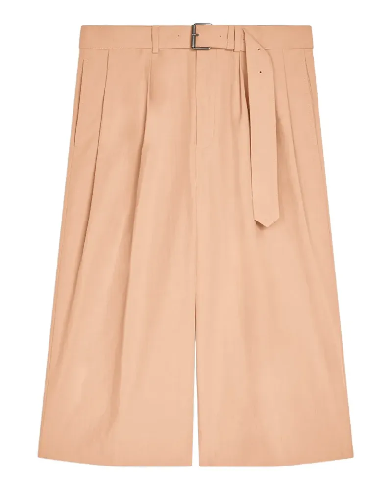 Dries van Noten belted cotton poplin shorts - Orange Orange
