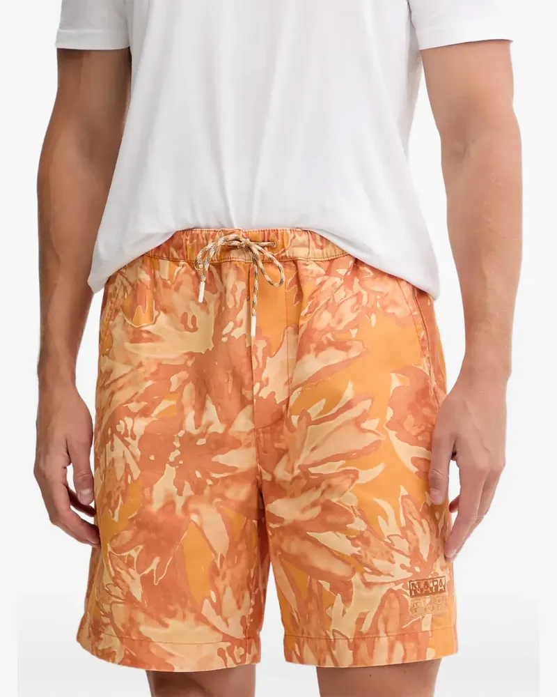 Napapijri floral-pattern shorts - Orange Orange