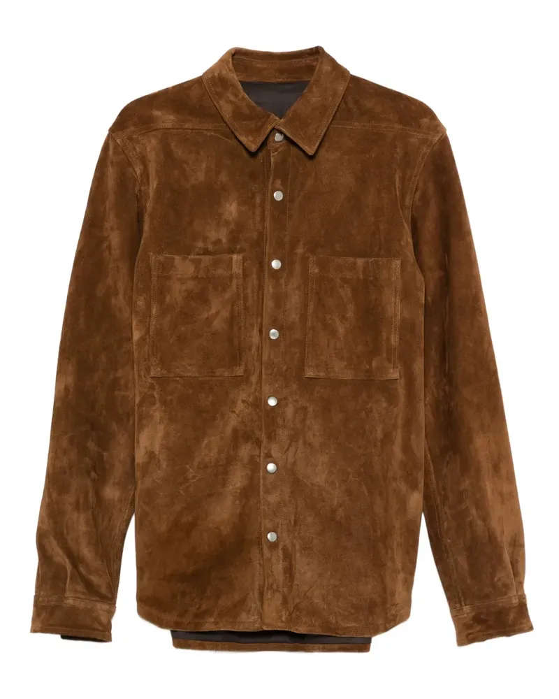Rick Owens Hemdjacke aus Wildleder - Braun Braun