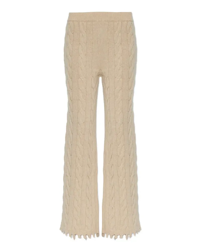AKEP cable-knit distressed-effect trousers - Nude Nude