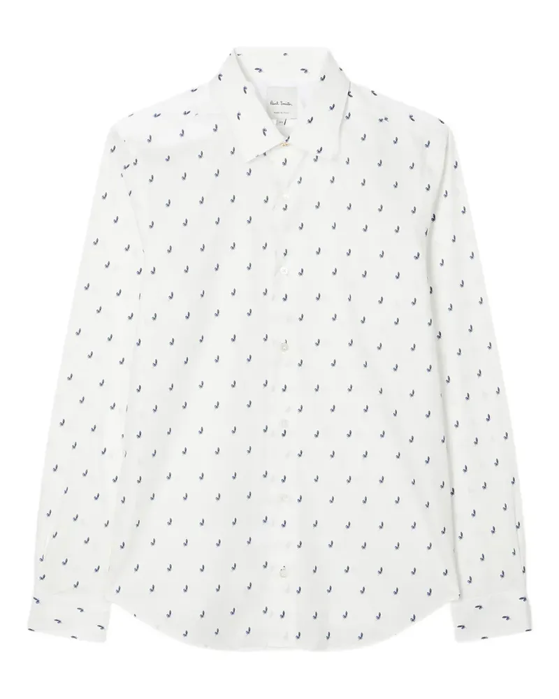 Paul Smith Hemd mit Schmetterling-Print - Weiß Weiß